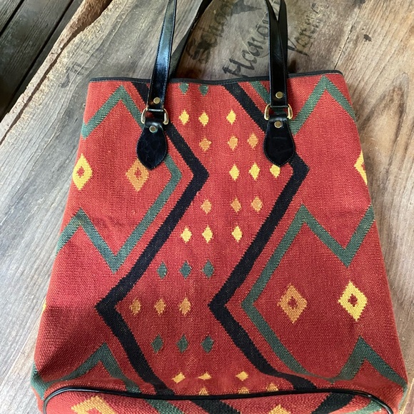 Large Fabric Purse Tote with Handles, from India - Picture 1 of 7